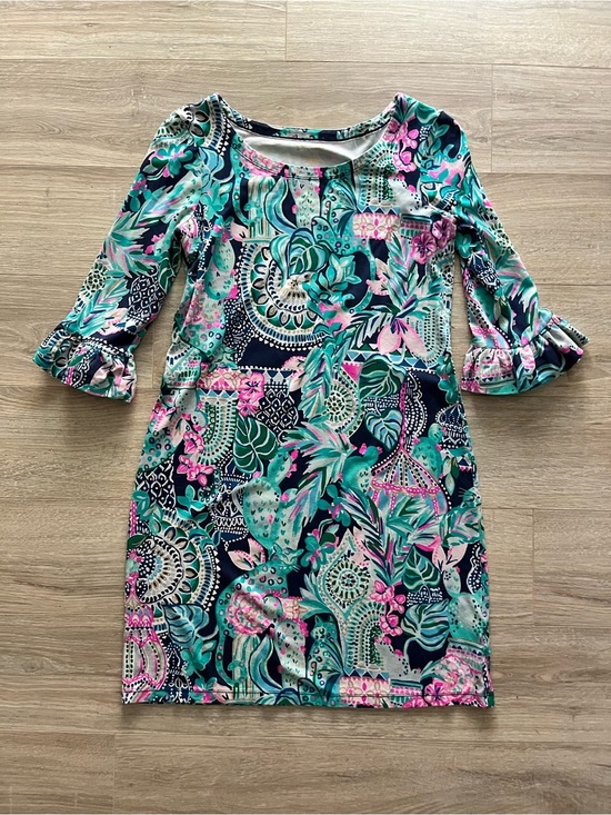 Lilly Pulitzer Dresses & Skirts - Lilly Pulitzer Womens UPF 50+ Sophie Ruffle Dress Looking Sharp Multi Size Small